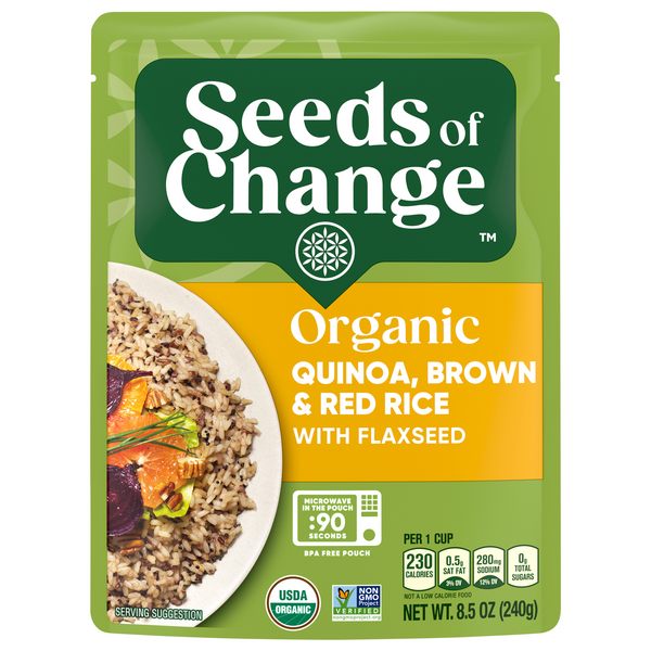 Save on Seeds of Change 90 Second Quinoa Brown & Red Rice w/Flaxseed