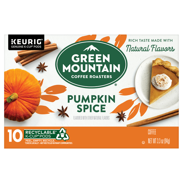 Green Mountain Pumpkin Spice Flavored Light Roast Coffee K-Cup Pods