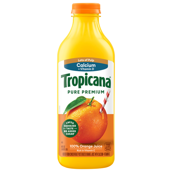 Tropicana Pure Premium Lots of Pulp Calcium + Vitamin D 100% Orange Juice