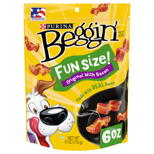 Save on Purina Beggin' Strips Dog Treats Original with Bacon Fun Size