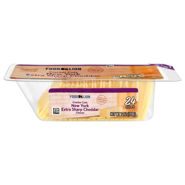Food Lion New York Extra Sharp Cheddar Cheese Cracker Cuts - 24 ct