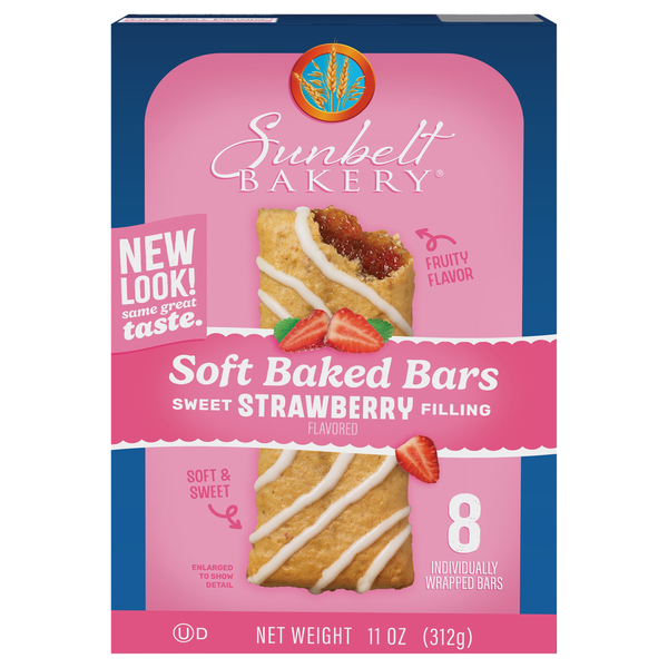 Sunbelt Bakery Strawberry Soft Baked Bars - 8 ct