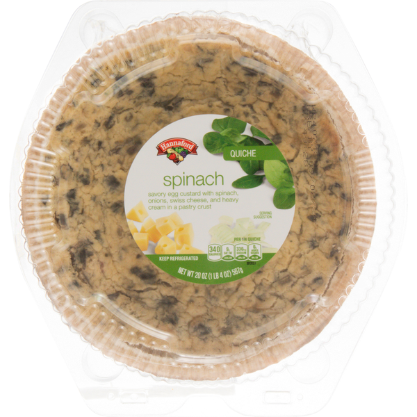 Hannaford Spinach Quiche Heat & Serve