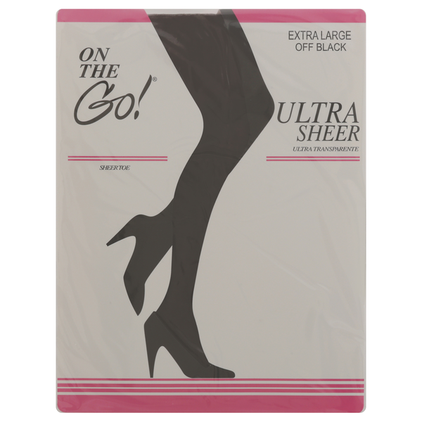 On the Go! Sheer Toe Pantyhose Off Black Size Extra Large