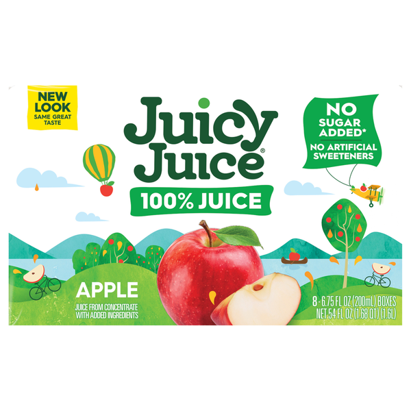 Juicy Juice No Added Sugar Apple Juice Boxes - 8 pk