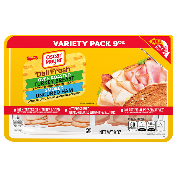 Oscar Mayer Deli Fresh Oven Roasted Turkey Breast & Smoked Ham Sliced
