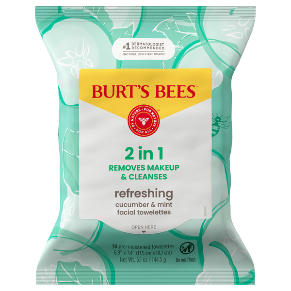 Burt's Bees Refreshing Cucumber & Mint Facial Cleansing Towelettes
