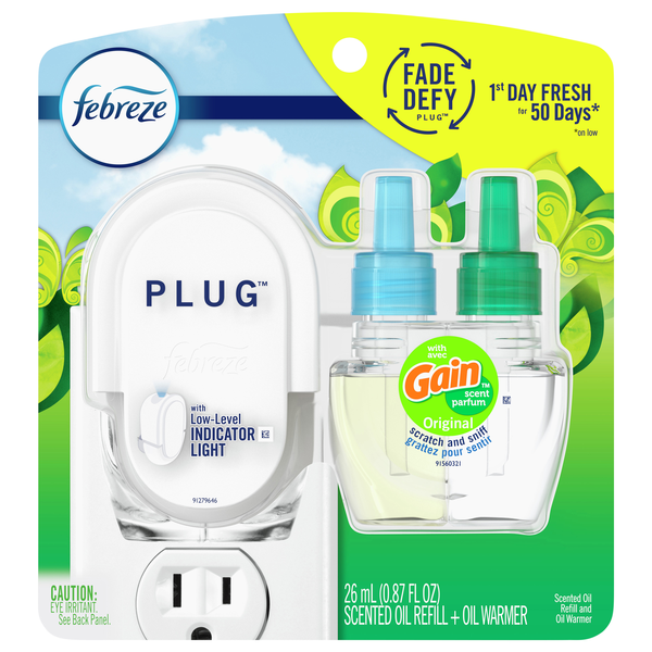 Febreze PLUG with Gain Original Scented Oil Refill & Warmer