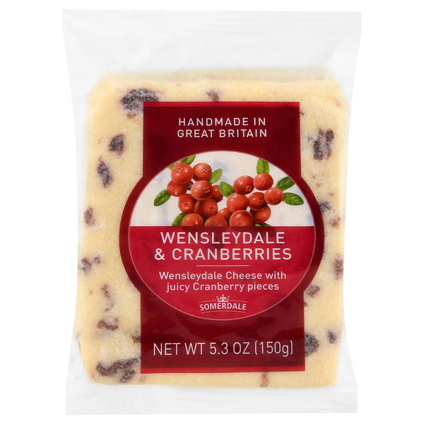 Somerdale Imported Wensleydale Cheese with Cranberries Wedge
