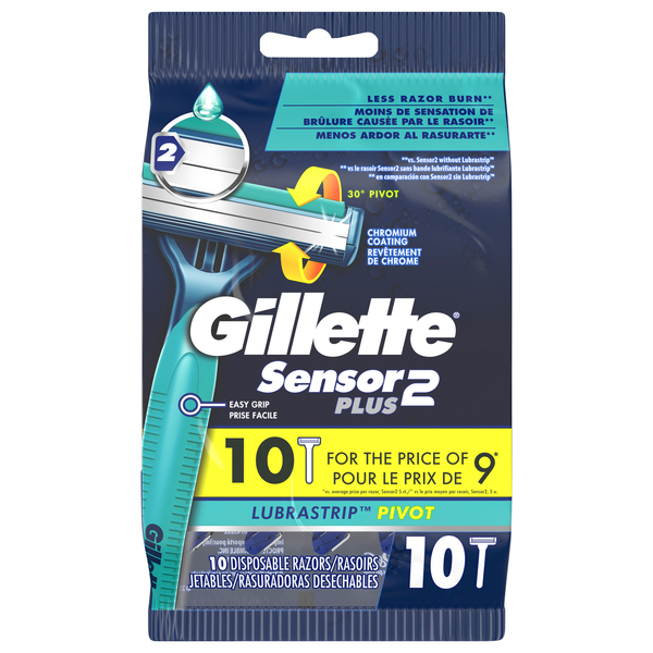 Gillette Sensor2 Plus Pivot Disposable Razors with Lubrastrip