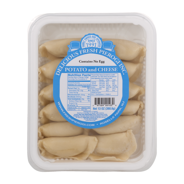 Delicious Fresh Pierogi Pasta Potato & Cheese - 12 ct