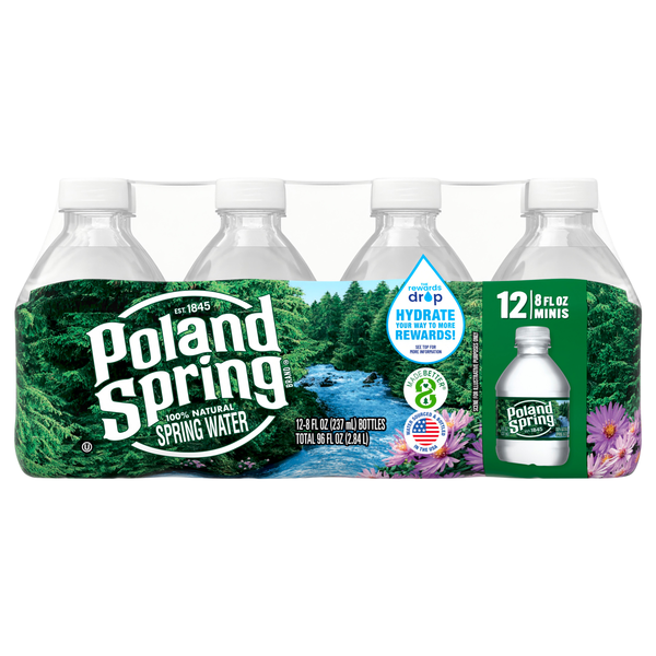 Poland Spring 100% Natural Spring Water - 12 pk