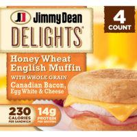 Jimmy Dean Delights Canadian Bacon Honey Wheat English Muffin - 4