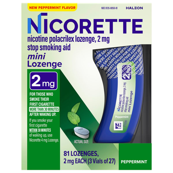 Nicorette 2 mg Peppermint Mini Nicotine Lozenges