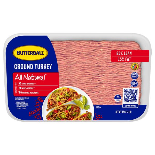 Butterball Ground Turkey 85% Lean All Natural