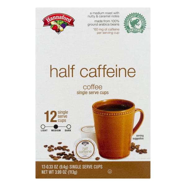 Hannaford Half Caffeine Medium Roast Single Serve Coffee Cups