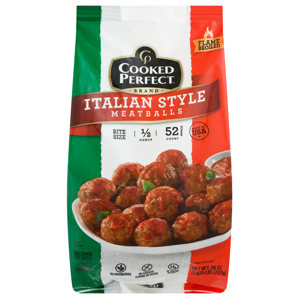 Cooked Perfect Bite Size Italian Style Meatballs - apx 52 ct Frozen