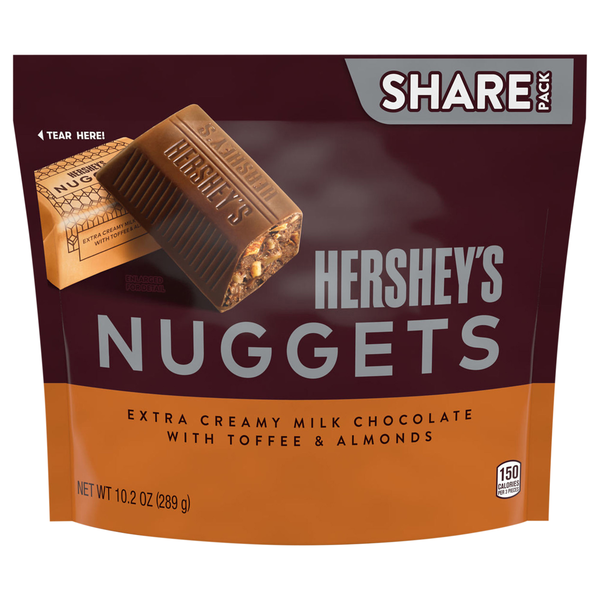 Hershey's Nuggets Milk Chocolate Candy with Toffee & Almonds Share Pack