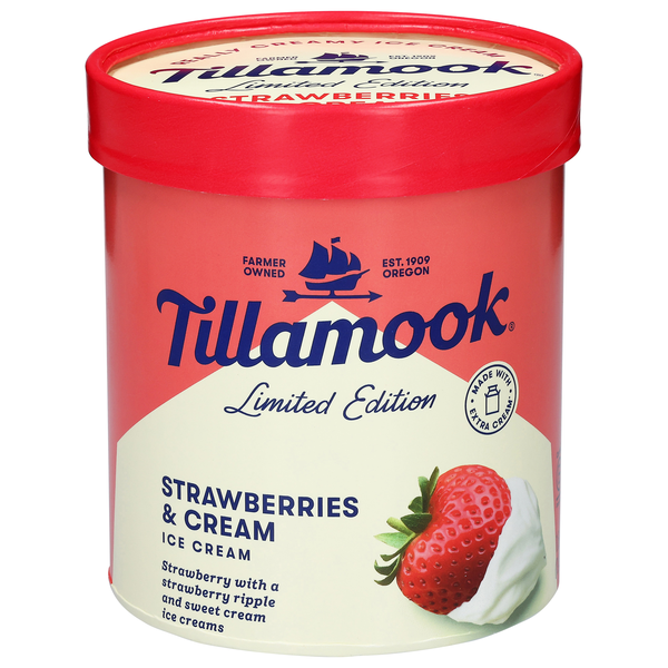 Tillamook Limited Edition Strawberries & Cream Ice Cream