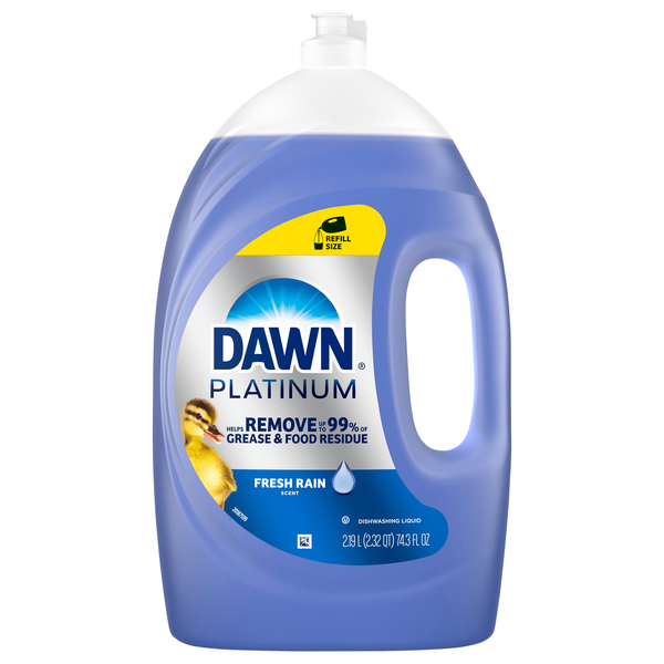 Dawn Platinum Fresh Rain Liquid Dish Soap Refill Size