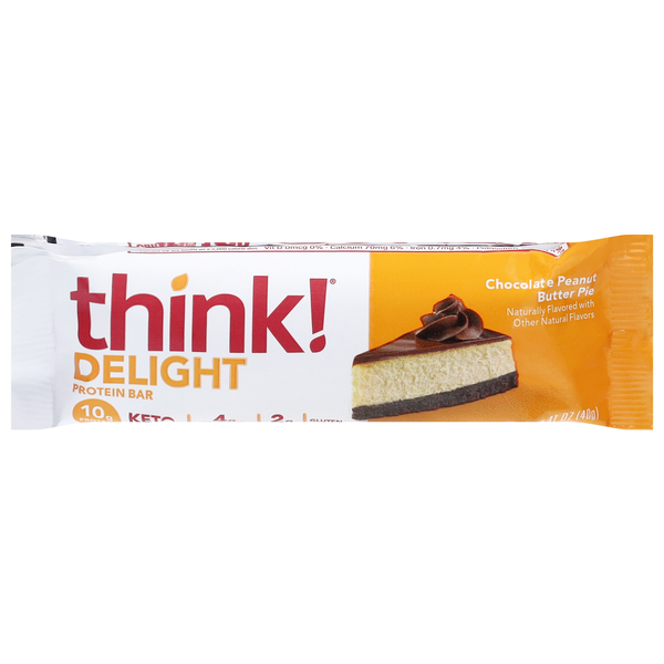 think! Delight Keto Friendly Chocolate Peanut Butter Pie 10g Protein Bar