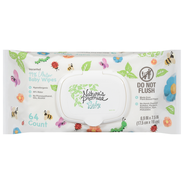 Nature's Promise Unscented 99% Water Baby Wipes