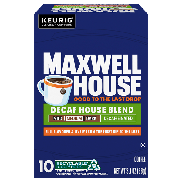 Maxwell House Decaf House Blend Medium Roast K-Cup Coffee Pods