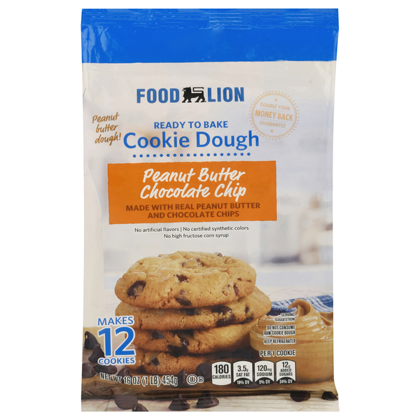 Food Lion Ready to Bake Peanut Butter Chocolate Chip Cookie Dough - 12 ct