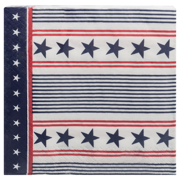 Smart Living 2-Ply Patriotic Beverage Napkins Stars & Stripes