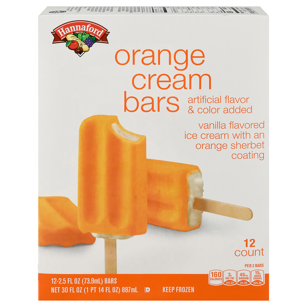 Hannaford Orange Cream Bars - 12 ct