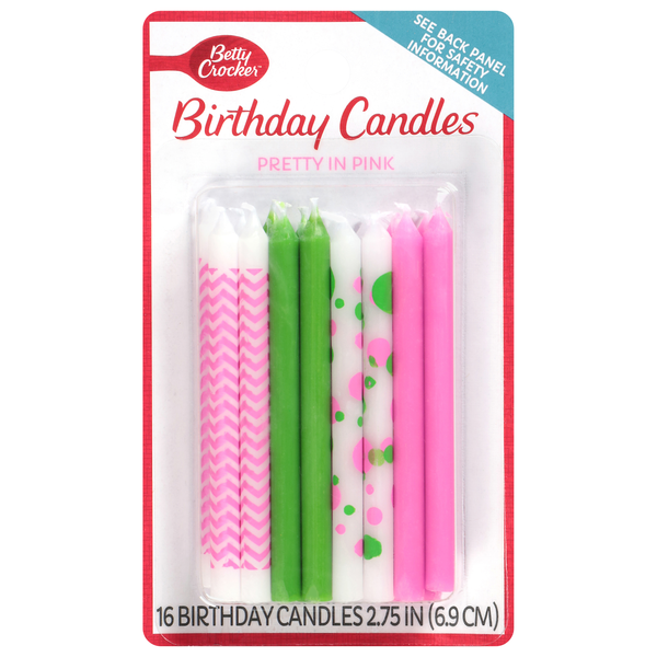 Betty Crocker Pretty In Pink Birthday Candles