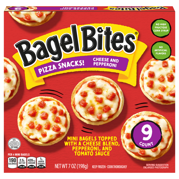 Bagel Bites Cheese & Pepperoni Mini Pizza Snacks - 9 ct Frozen