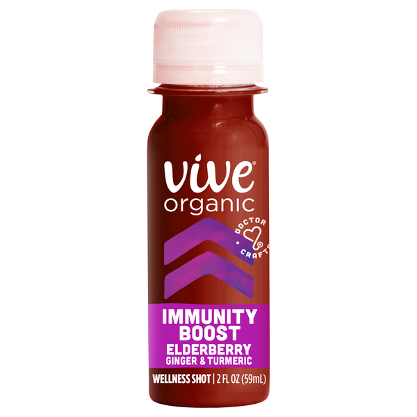 Vive Organic Elderberry Ginger Turmeric Immunity Boost Wellness Shot