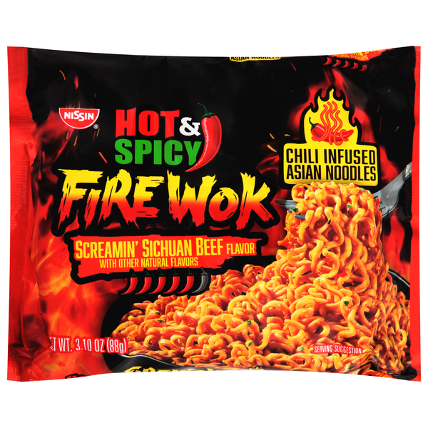 Nissin Fire Wok Hot & Spicy Sichuan Beef Asian Noodles