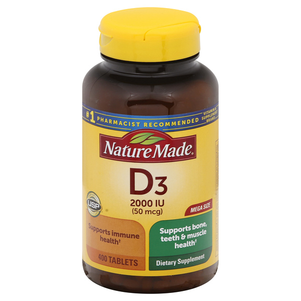 Save on Nature Made Vitamin D3 2000 IU Dietary Supplement Tablets Order