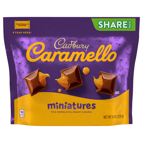 Cadbury Caramello Milk Chocolate & Creamy Caramel Candy Bars Miniatures