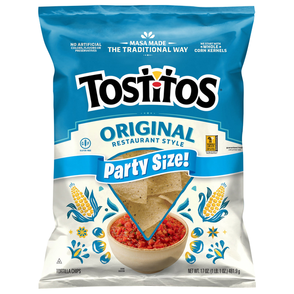 Tostitos Gluten Free Original Restaurant Style Tortilla Chips Party Size