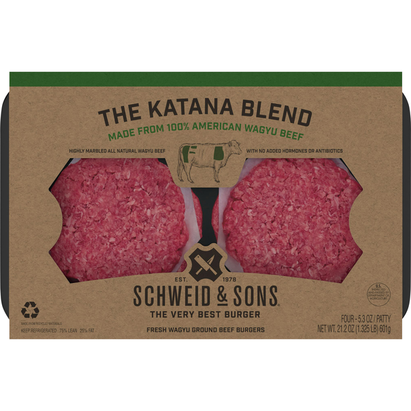 Schweid & Sons The Katana Blend Wagyu Ground Beef Burgers - 4 ct Fresh