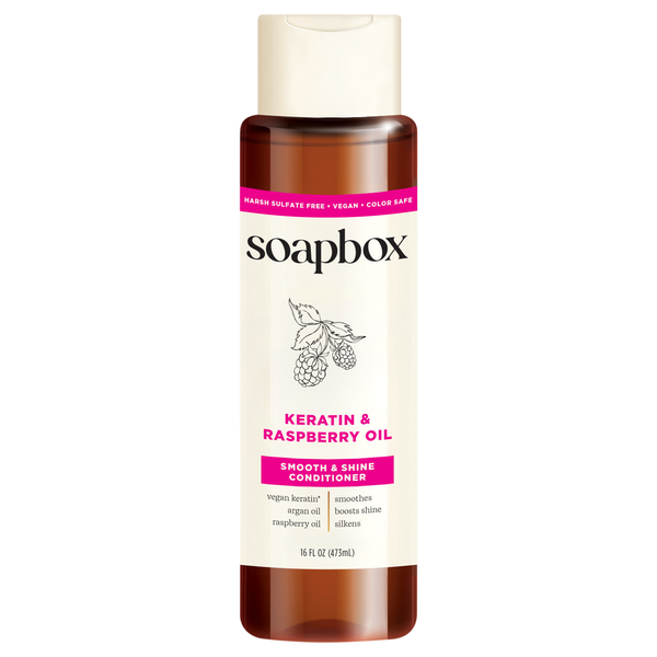 Soapbox Vegan Keratin & Raspberry Oil Smooth & Shine Conditioner