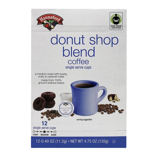 Hannaford Donut Shop Blend Medium Roast Single Serve Coffee Cups