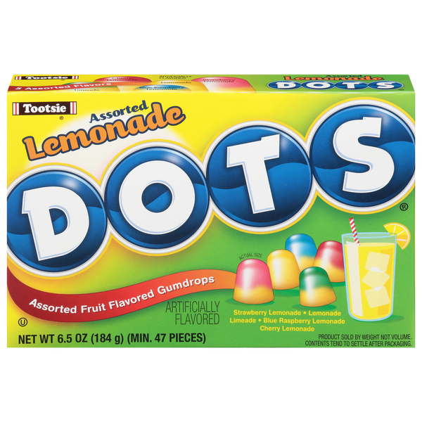 Dots Assorted Lemonade Flavored Gumdrops Candy Movie Theater Box