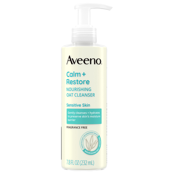 Aveeno Calm + Restore Fragrance Free Nourishing Oat Cleanser