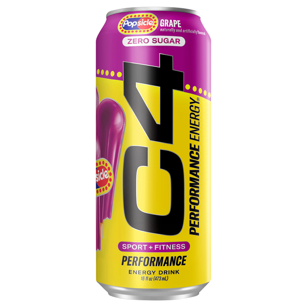 C4 Zero Sugar Popsicle Grape Performance Energy Drink