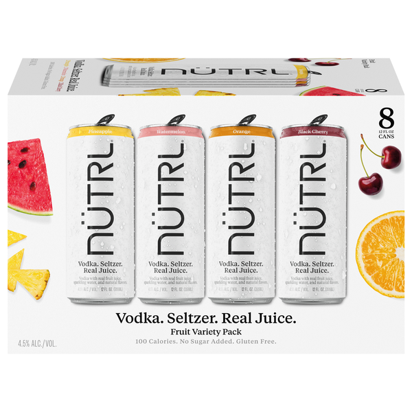 Nutrl Variety Pack Fruit Vodka Seltzer - 8 pk