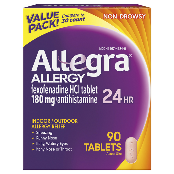 Allegra Relief 24 HR Indoor/Outdoor Allergy Relief 180 mg Tablets