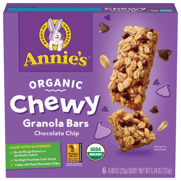 Annie's Homegrown Organic Chewy Chocolate Chip Granola Bar - 6 ct
