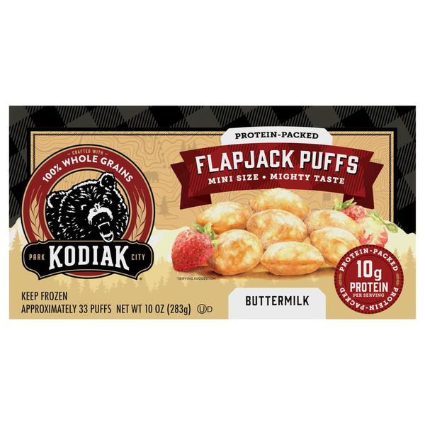 Kodiak Mini Buttermilk Protein Flapjack Puffs - apx 33 ct
