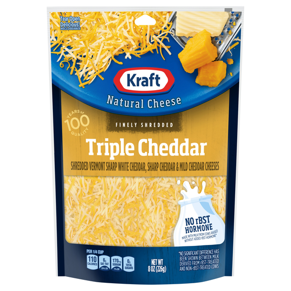 Kraft Finely Shredded Triple Cheddar Cheese