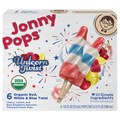 JonnyPops Organic Red White & Blue Unicorn Twist Frozen Pops - 6 ct