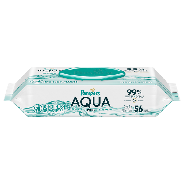 Pampers Aqua Pure Fragrance Free Baby Wipes Pop-Top